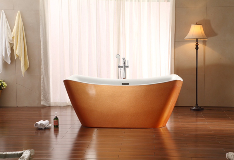 Baignoires autoportantes de luxe Pearl Golden de 70 pouces