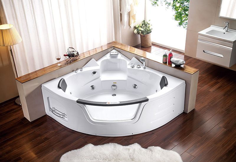 A050 157cm Salle de Bain Jacuzzi Baignoire à Remous d'Angle