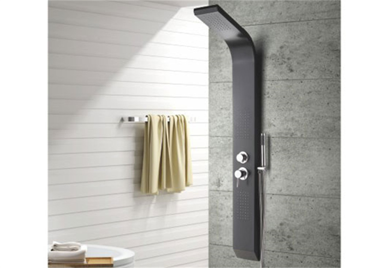 MV-L691Panneau de douche en alliage d'aluminium de couleur noire