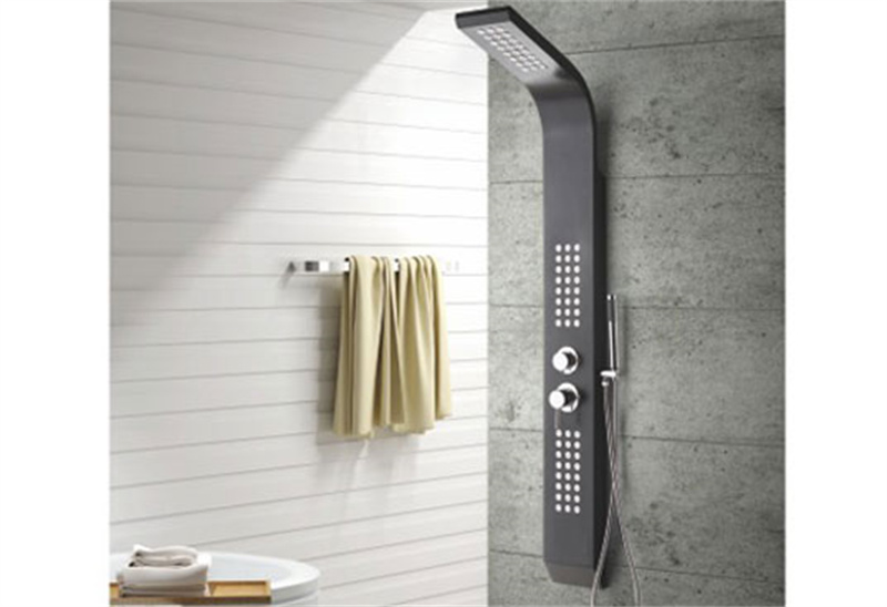 Panneau de douche en alliage d'aluminium noir MV-L692