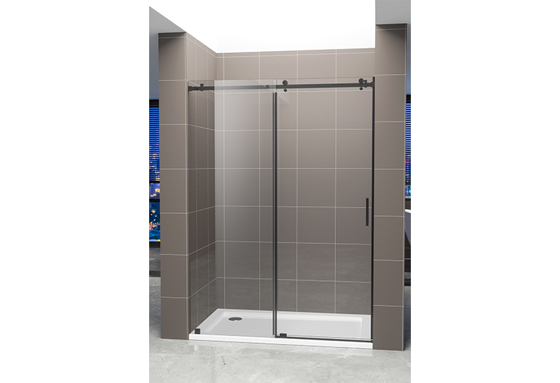 A9182 Paroi de Douche en Verre Noir Mat 8/10mm