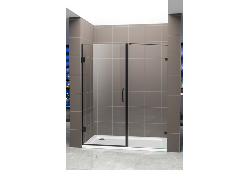 A2443-2 Paroi de Douche en Verre Noir Mat 8/10mm