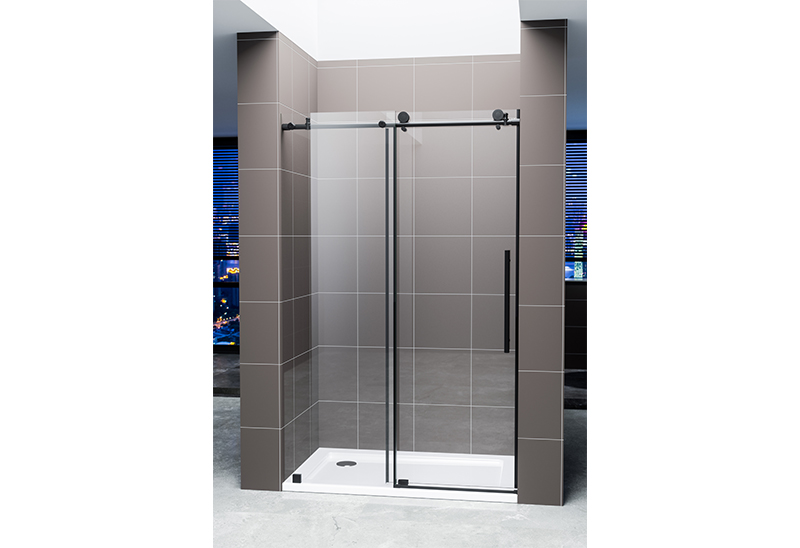 A9181 Paroi de Douche en Verre Noir Mat 8/10mm