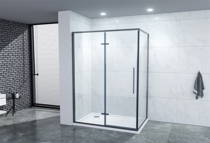 A2513 Cabine de Douche en Verre Rectangle Gris Fer 5/6mm