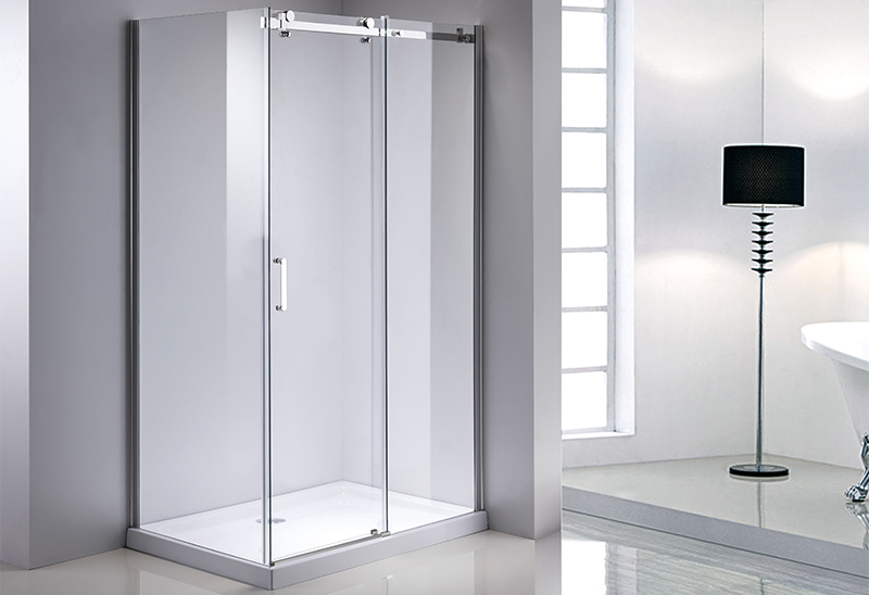 A9184 Porte de douche en verre rectangulaire 8/10 mm, chrome